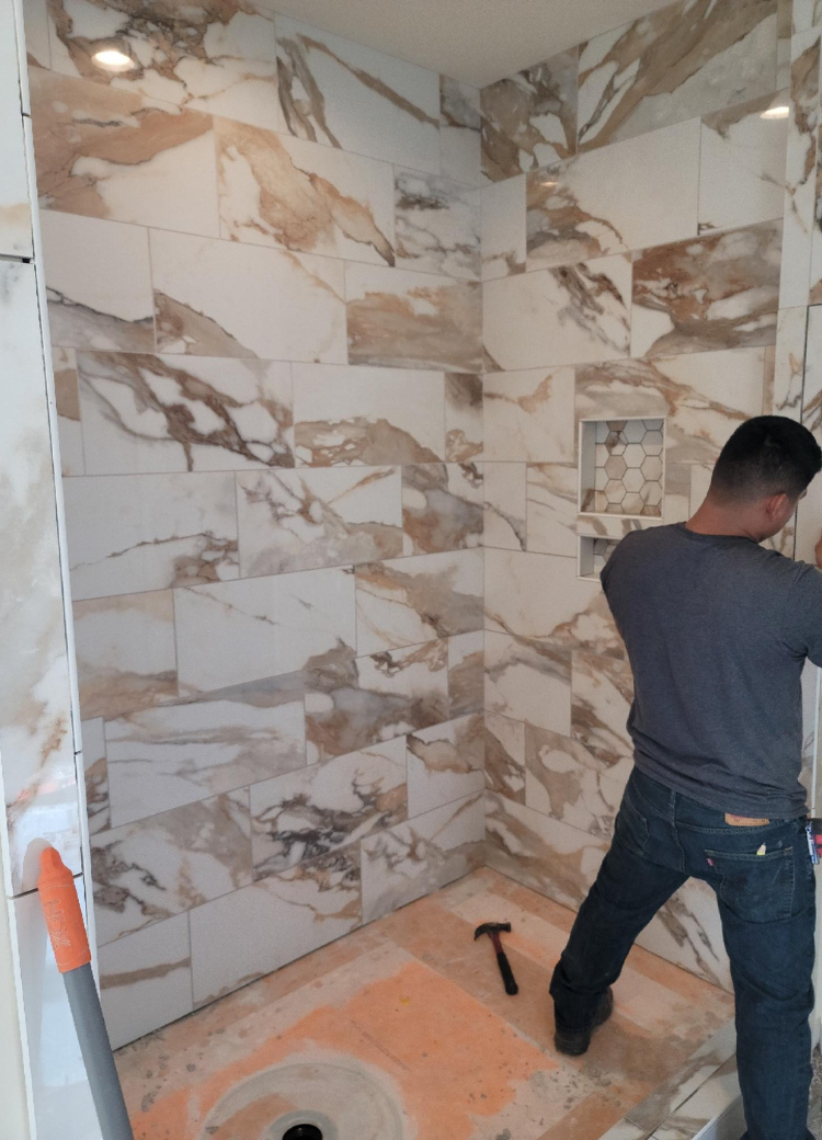 Marble Tile Installation Shower